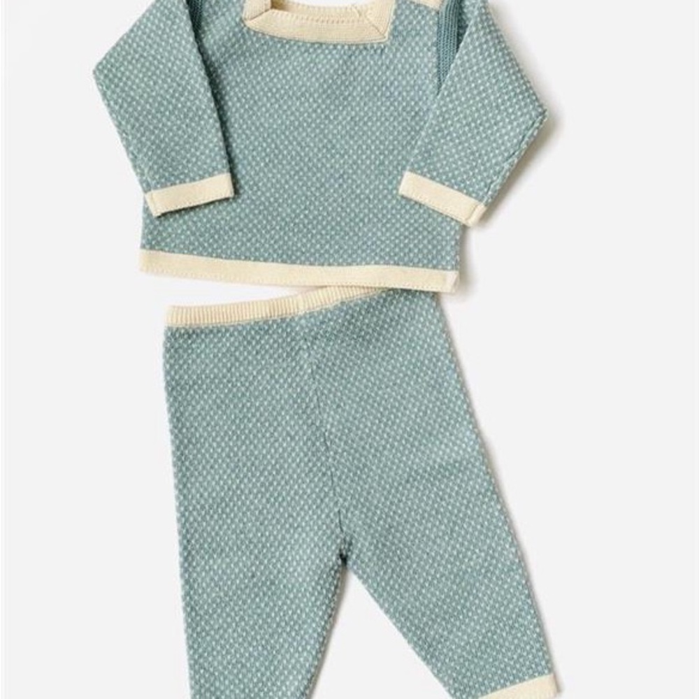 Bonpoint Kids knit Set in Blue and Cream